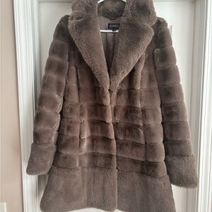 Women's  Jones of New York Brown Faux Fur Coat